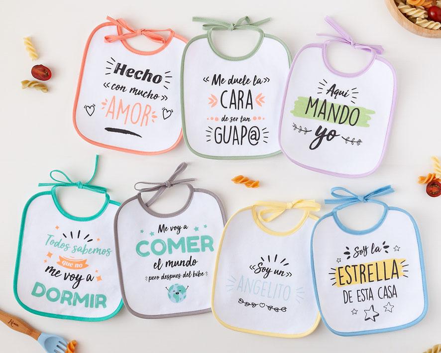 Pack 7 Baberos impermeables con frases