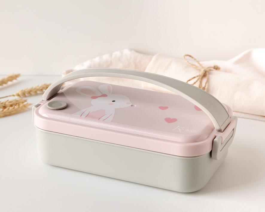 Fiambrera de acero Rosa Conejo Kiokids