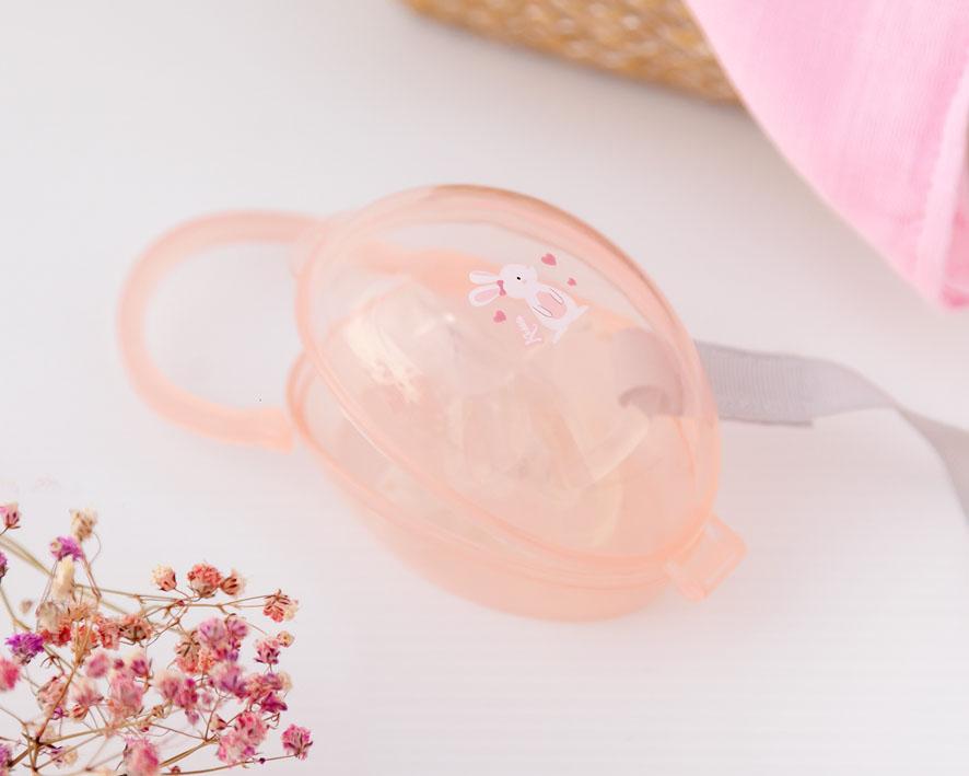 Portachupetes conejo rosa KioKids