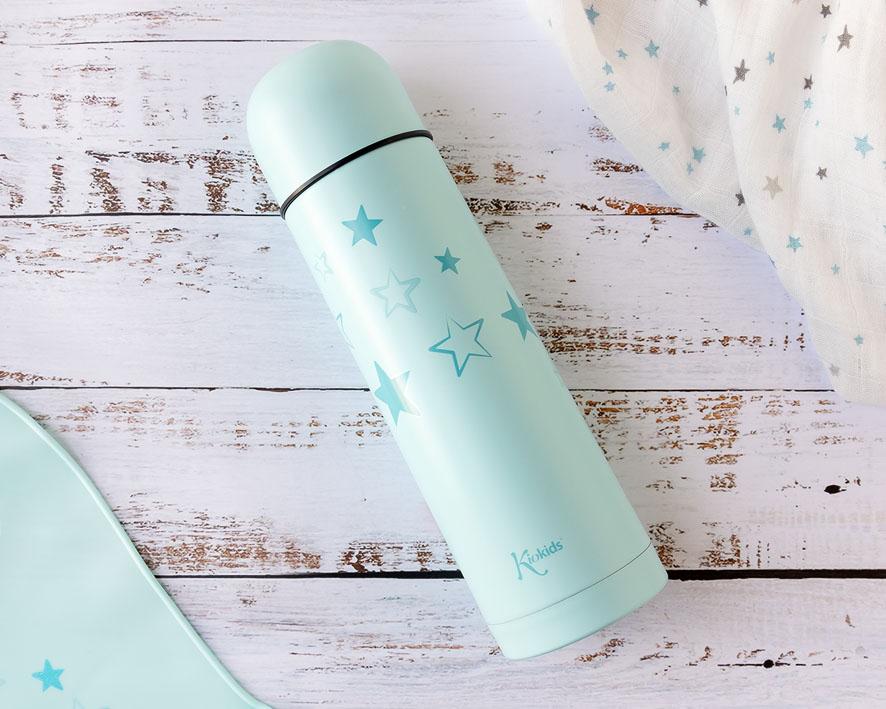 Termo acero 500ml Azul estrellas Kiokids (2)
